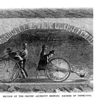 Section of the Croton Aqueduct showing manner of inspecting. (From "Croton Water